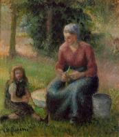 Pissarro, Camille - Peasant Woman and Her Daughter, Eragny